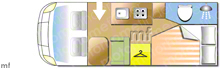 Weinsberg Caracompact 600 MF Pepper, 2021 motorhome layout