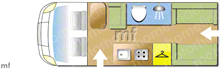 Devon Aztec - 2 Berth Campervan, 2016 motorhome layout