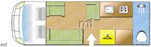 Rollerteam T-Line 590, 2018 motorhome layout
